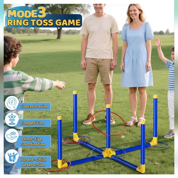 Lehoo Castle 3 in 1 Outdoor Games with Shooting Game, Ring Toss Game, Bean Bag - Picture 5 of 8